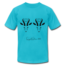 Load image into Gallery viewer, Twin Fawns | Unisex Jersey T-Shirt - turquoise
